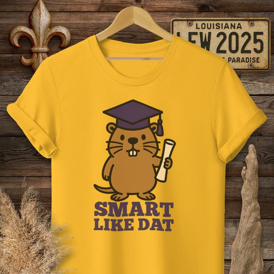 S / Gold Louisiana Smart Like Dat Graduation T-Shirt by Laissez Faire Wear