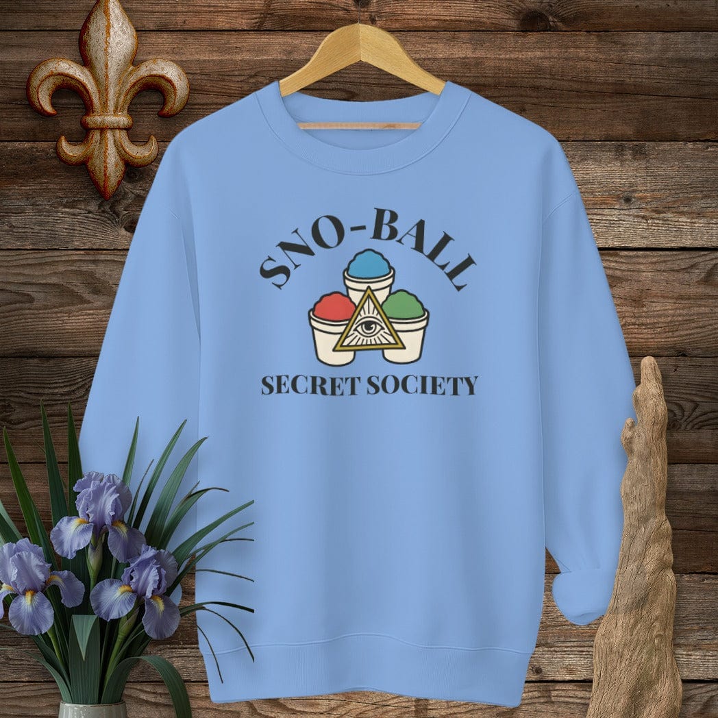 S / Carolina Blue Louisiana Sno-Ball Secret Society Sweatshirt by Laissez Faire Wear