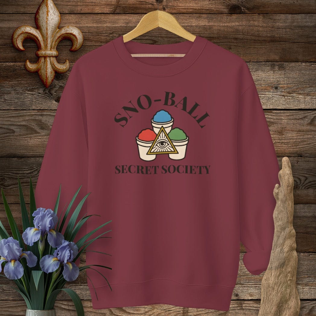 S / Garnet Louisiana Sno-Ball Secret Society Sweatshirt by Laissez Faire Wear
