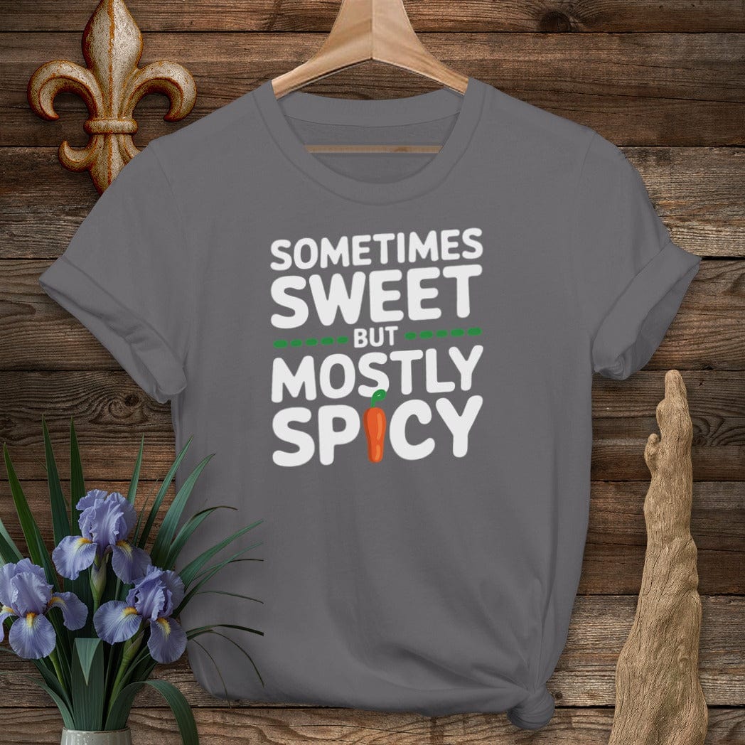 S / Charcoal Louisiana Sometimes Sweet But Mostly Spicy T-Shirt by Laissez Faire Wear
