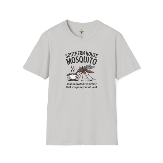 Ice Grey / S Louisiana "Southern House Mosquito" – Louisiana Funny Statement T-Shirt by Laissez Faire Wear