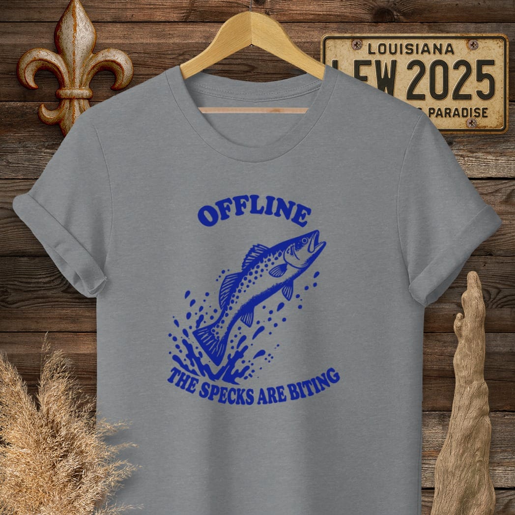 S / Graphite Heather Louisiana Specks Are Biting T-Shirt by Laissez Faire Wear
