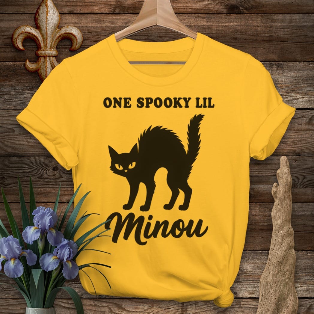 S / Gold Louisiana Spooky Minou T-Shirt by Laissez Faire Wear