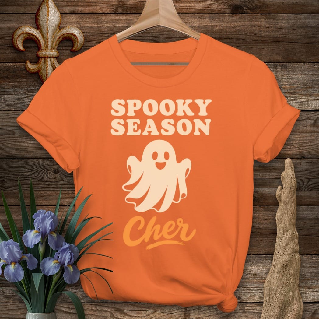 S / Orange Louisiana Spooky Season T-Shirt by Laissez Faire Wear