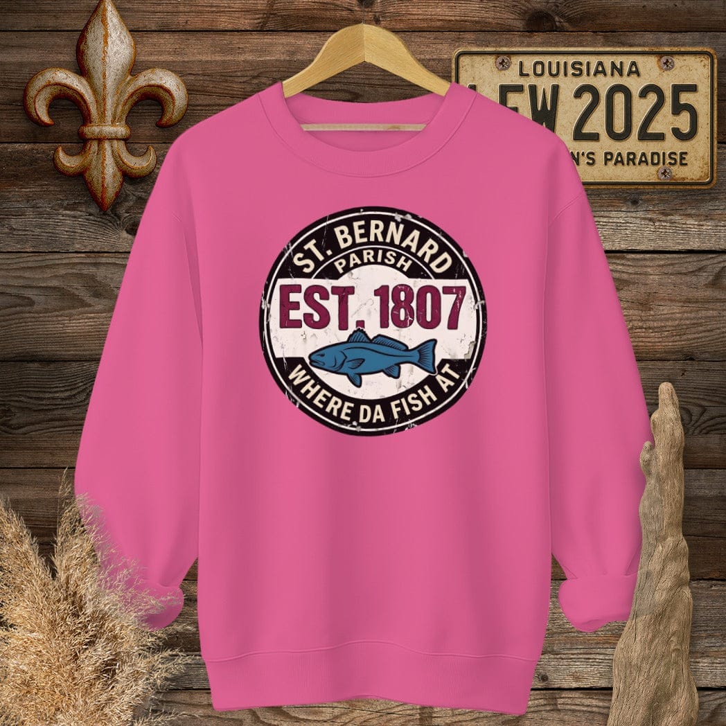 S / Heliconia Louisiana St. Bernard Parish Sweatshirt by Laissez Faire Wear