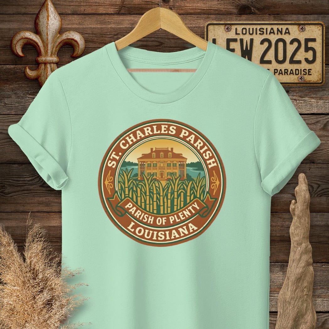 S / Mint Green Louisiana St. Charles Parish T-Shirt by Laissez Faire Wear