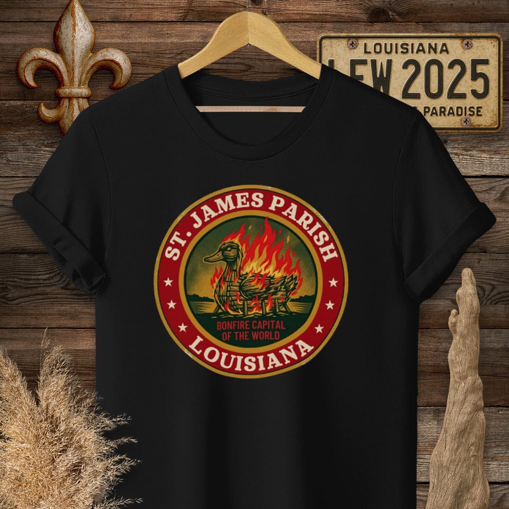 S / Black Louisiana St. James Parish T-Shirt by Laissez Faire Wear