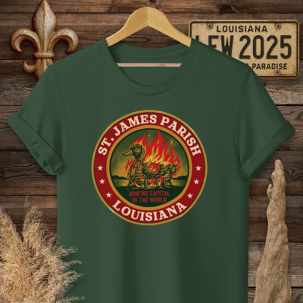 S / Forest Green Louisiana St. James Parish T-Shirt by Laissez Faire Wear