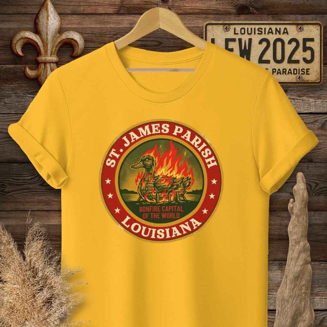 S / Gold Louisiana St. James Parish T-Shirt by Laissez Faire Wear