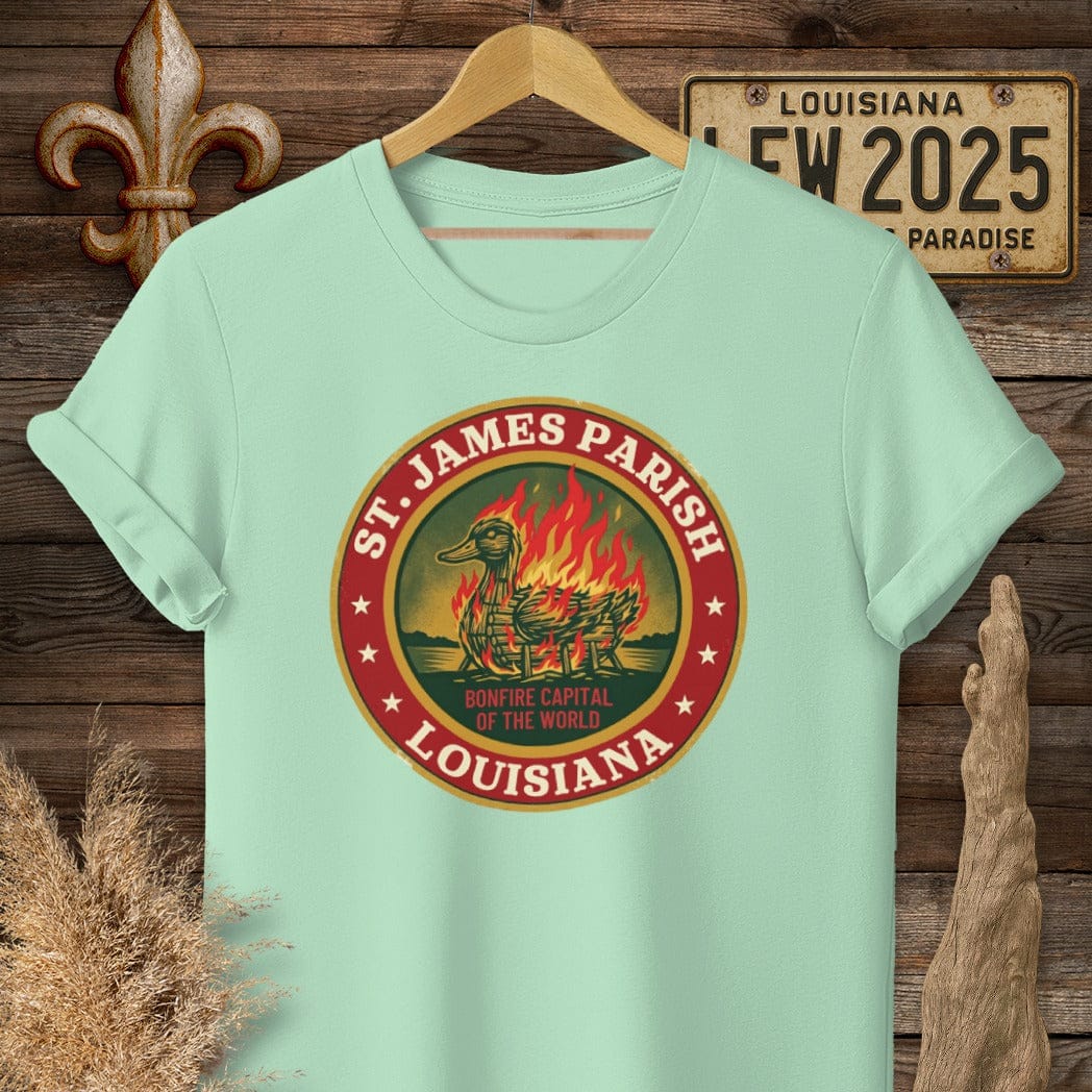 S / Mint Green Louisiana St. James Parish T-Shirt by Laissez Faire Wear