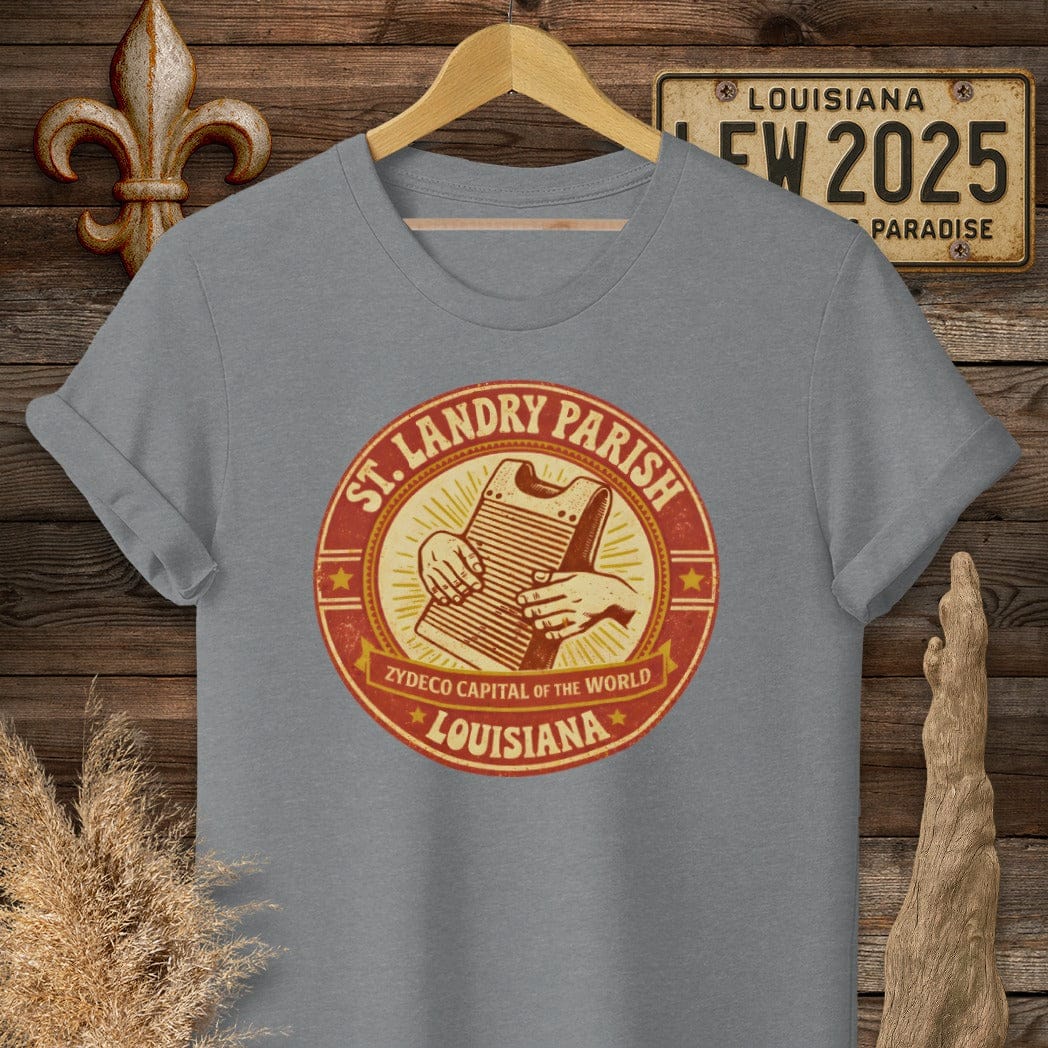 S / Graphite Heather Louisiana St. Landry Parish T-Shirt by Laissez Faire Wear