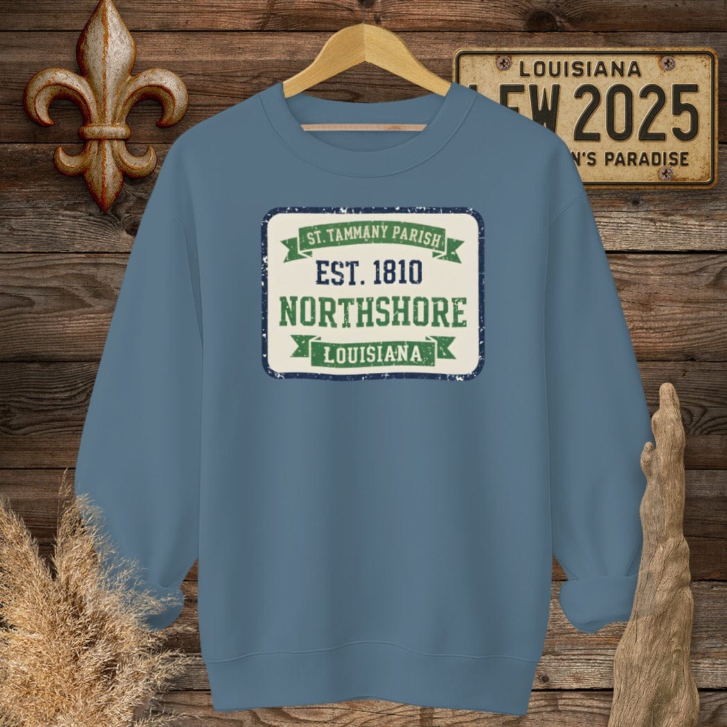 S / Indigo Blue Louisiana St. Tammany Parish Sweatshirt by Laissez Faire Wear
