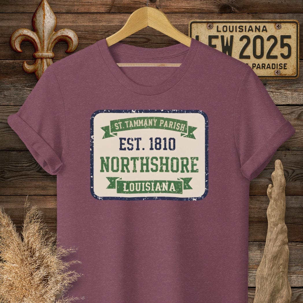 S / Heather Maroon Louisiana St. Tammany Parish T-Shirt by Laissez Faire Wear