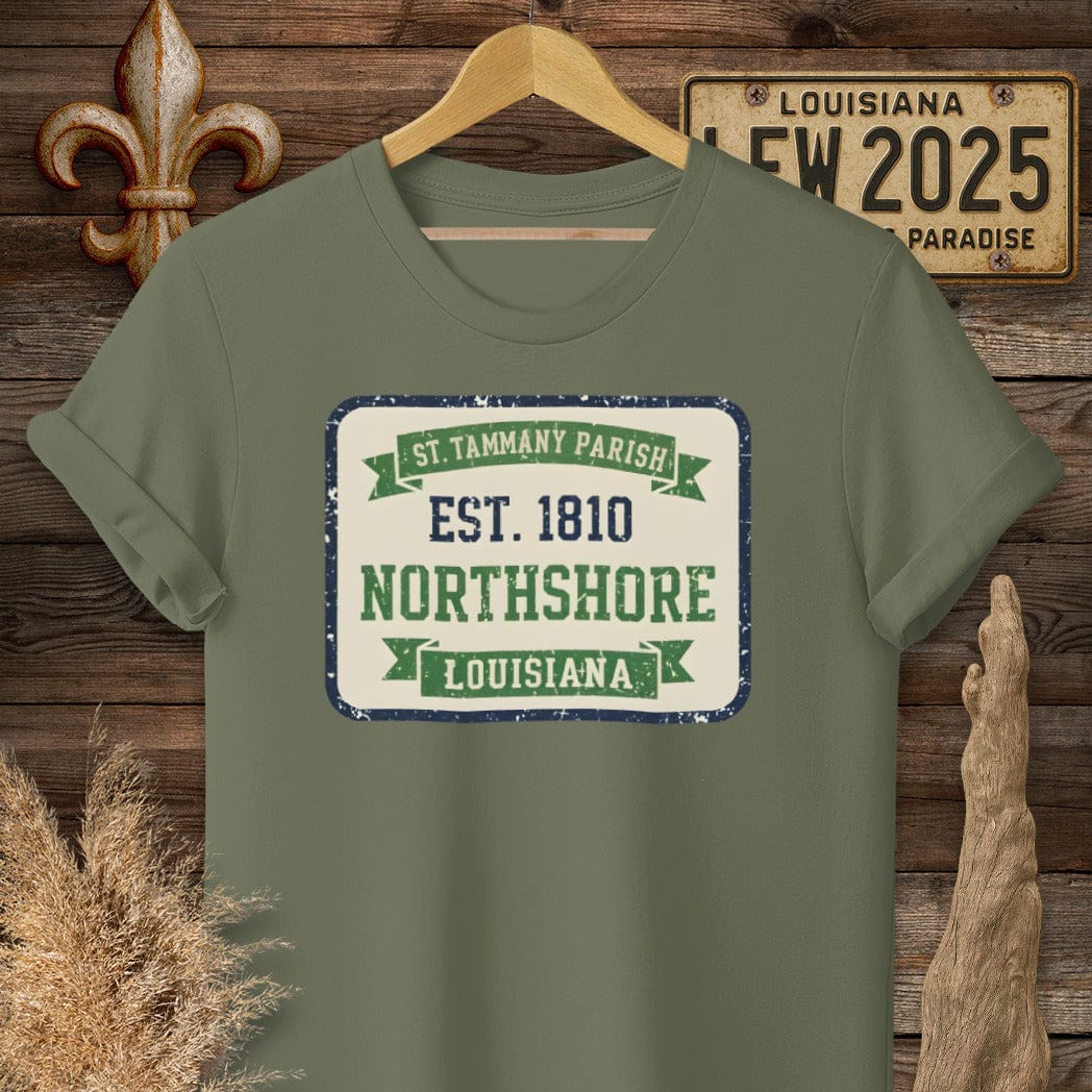 S / Military Green Louisiana St. Tammany Parish T-Shirt by Laissez Faire Wear