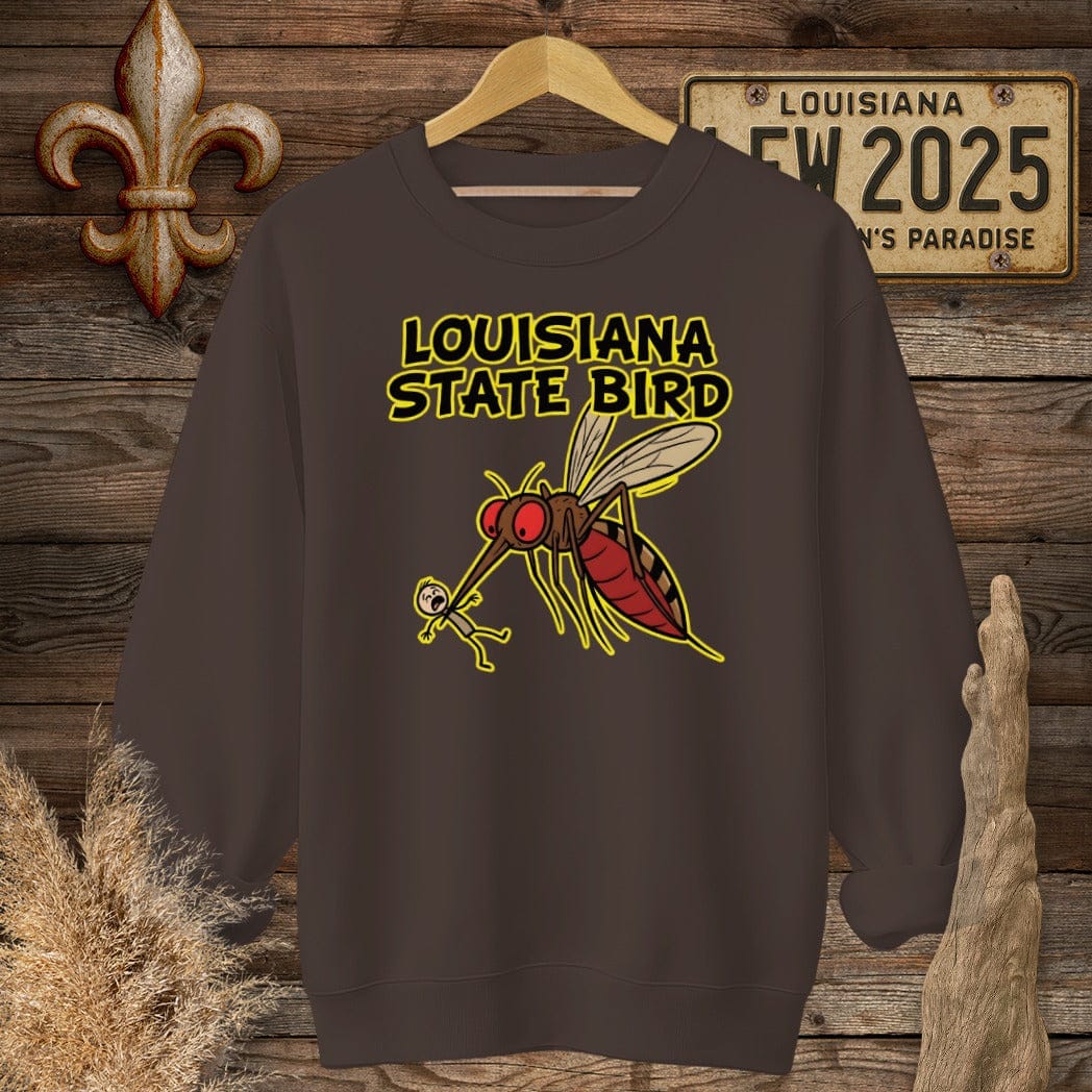 S / Dark Chocolate Louisiana State Bird Sweatshirt by Laissez Faire Wear