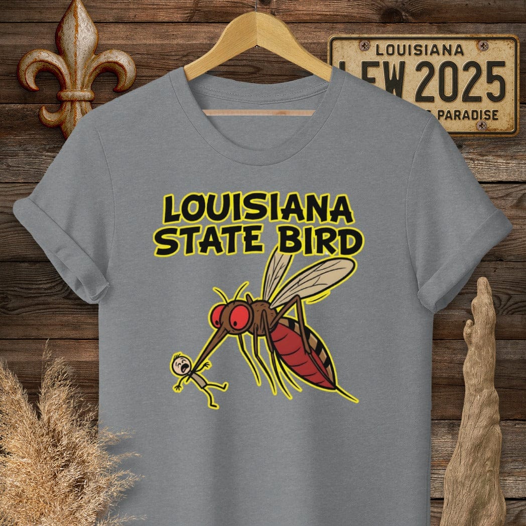 S / Graphite Heather Louisiana State Bird T-Shirt by Laissez Faire Wear