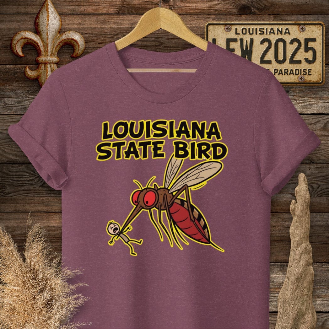 S / Heather Maroon Louisiana State Bird T-Shirt by Laissez Faire Wear