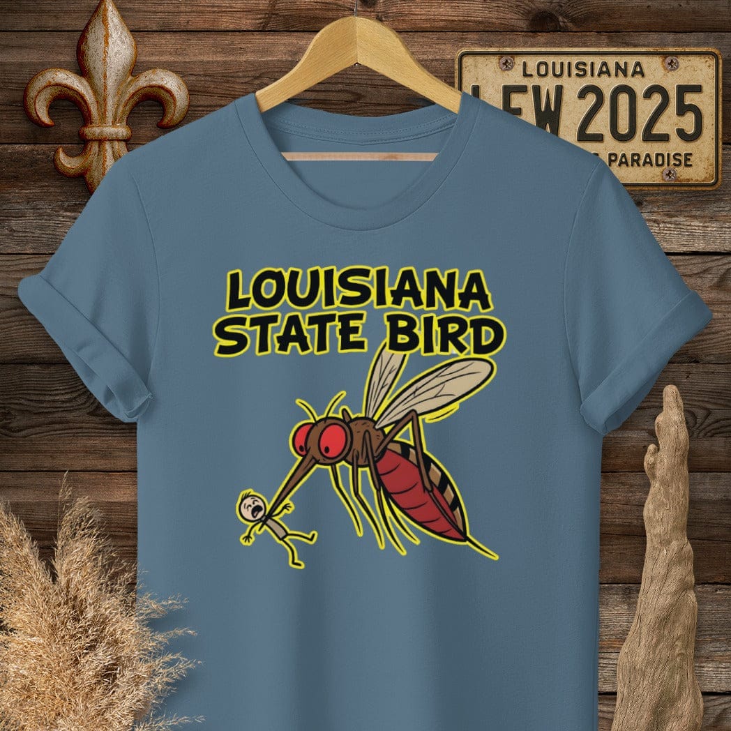 S / Indigo Blue Louisiana State Bird T-Shirt by Laissez Faire Wear