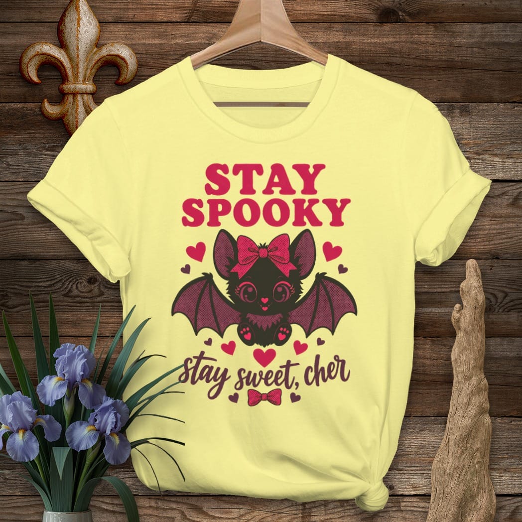 S / Cornsilk Louisiana Stay Spooky T-Shirt by Laissez Faire Wear