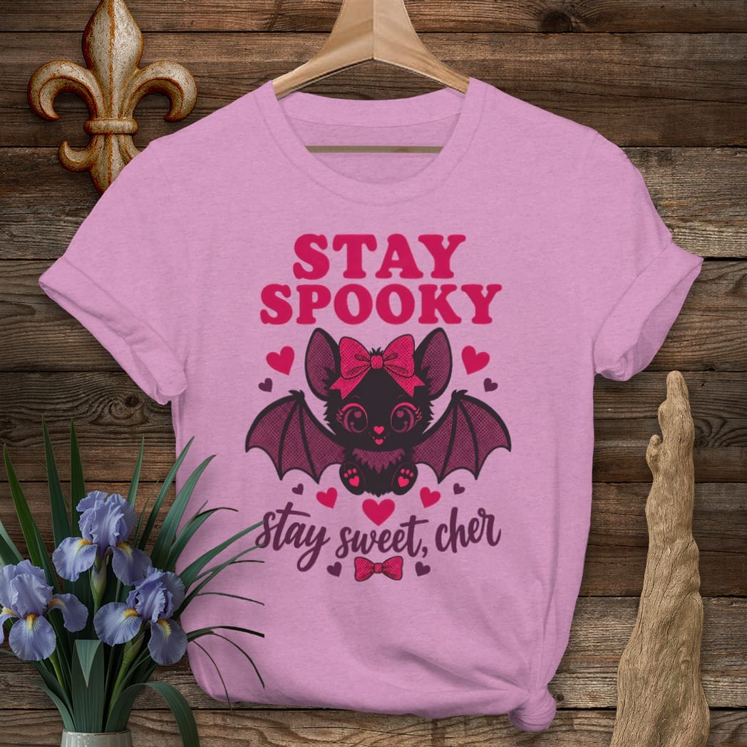 S / Heather Radiant Orchid Louisiana Stay Spooky T-Shirt by Laissez Faire Wear