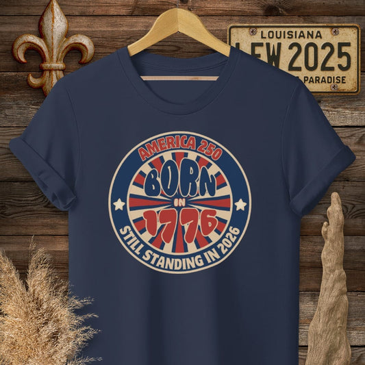S / Navy Louisiana Still Standing Since 1776 T-Shirt by Laissez Faire Wear