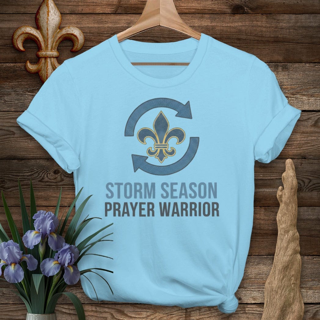 S / Sky Louisiana Storm Season Prayer Warrior T-Shirt by Laissez Faire Wear