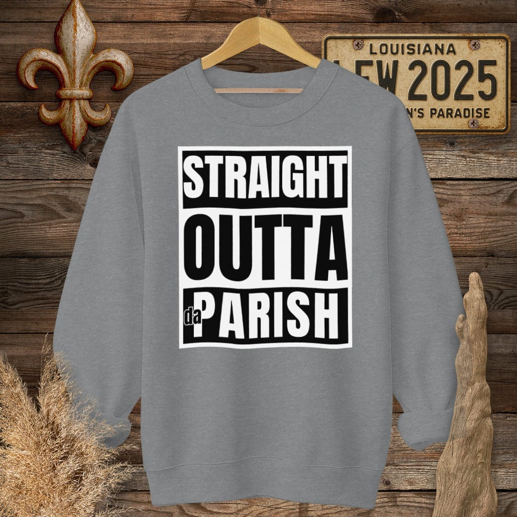 S / Graphite Heather Louisiana Straight Outta da Parish St. Bernard Pride Sweatshirt by Laissez Faire Wear