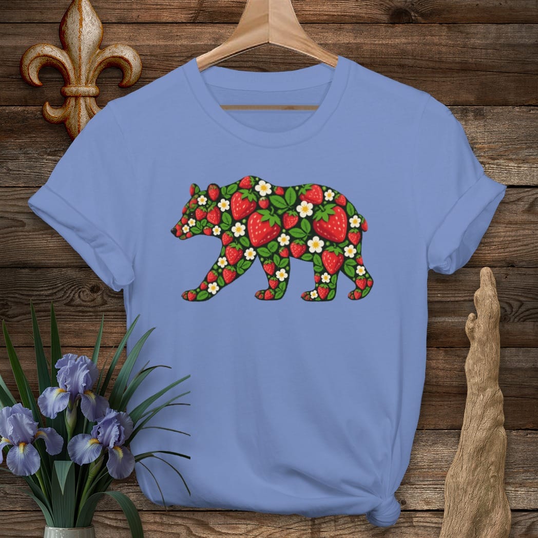 S / Iris Louisiana Strawberry Bear T-Shirt by Laissez Faire Wear