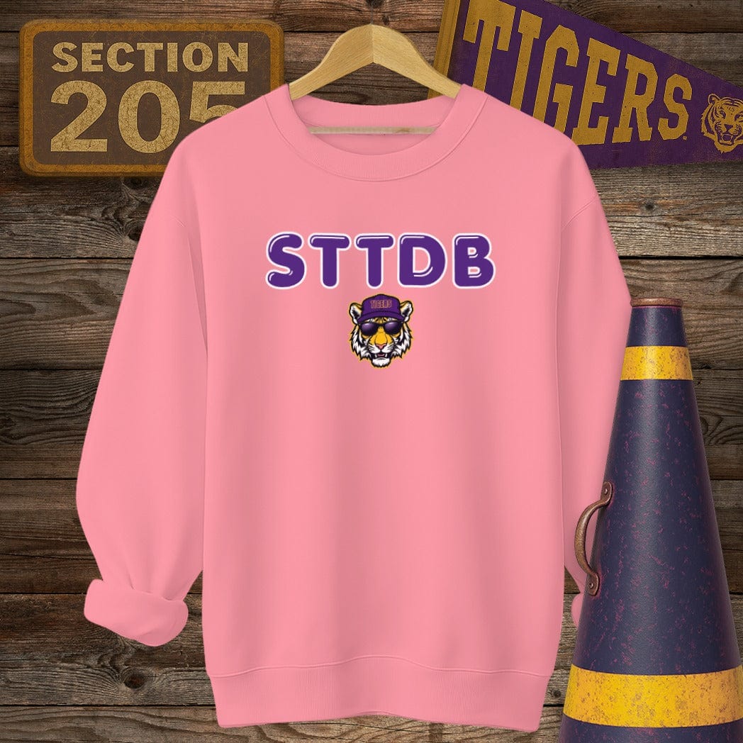 S / Safety Pink Louisiana STTDB Game Day Sweatshirt by Laissez Faire Wear