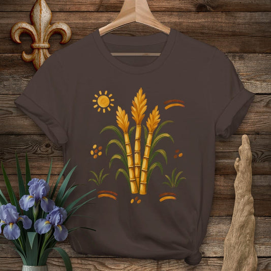 S / Dark Chocolate Louisiana Sugarcane Season T-Shirt by Laissez Faire Wear