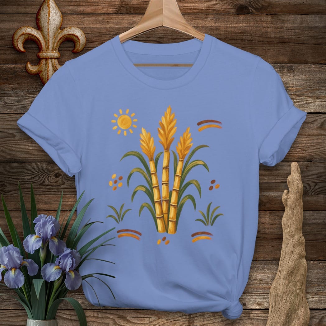 S / Iris Louisiana Sugarcane Season T-Shirt by Laissez Faire Wear