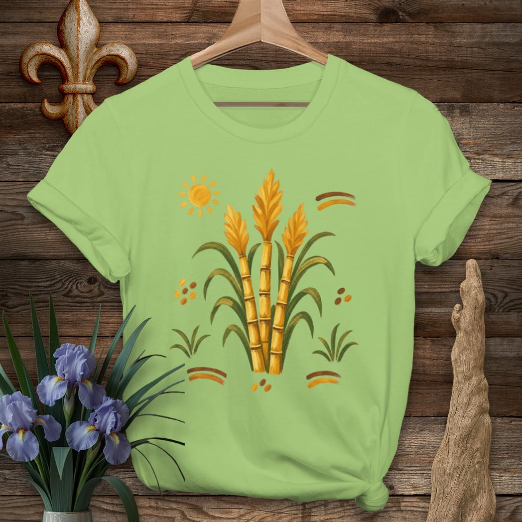 S / Lime Louisiana Sugarcane Season T-Shirt by Laissez Faire Wear