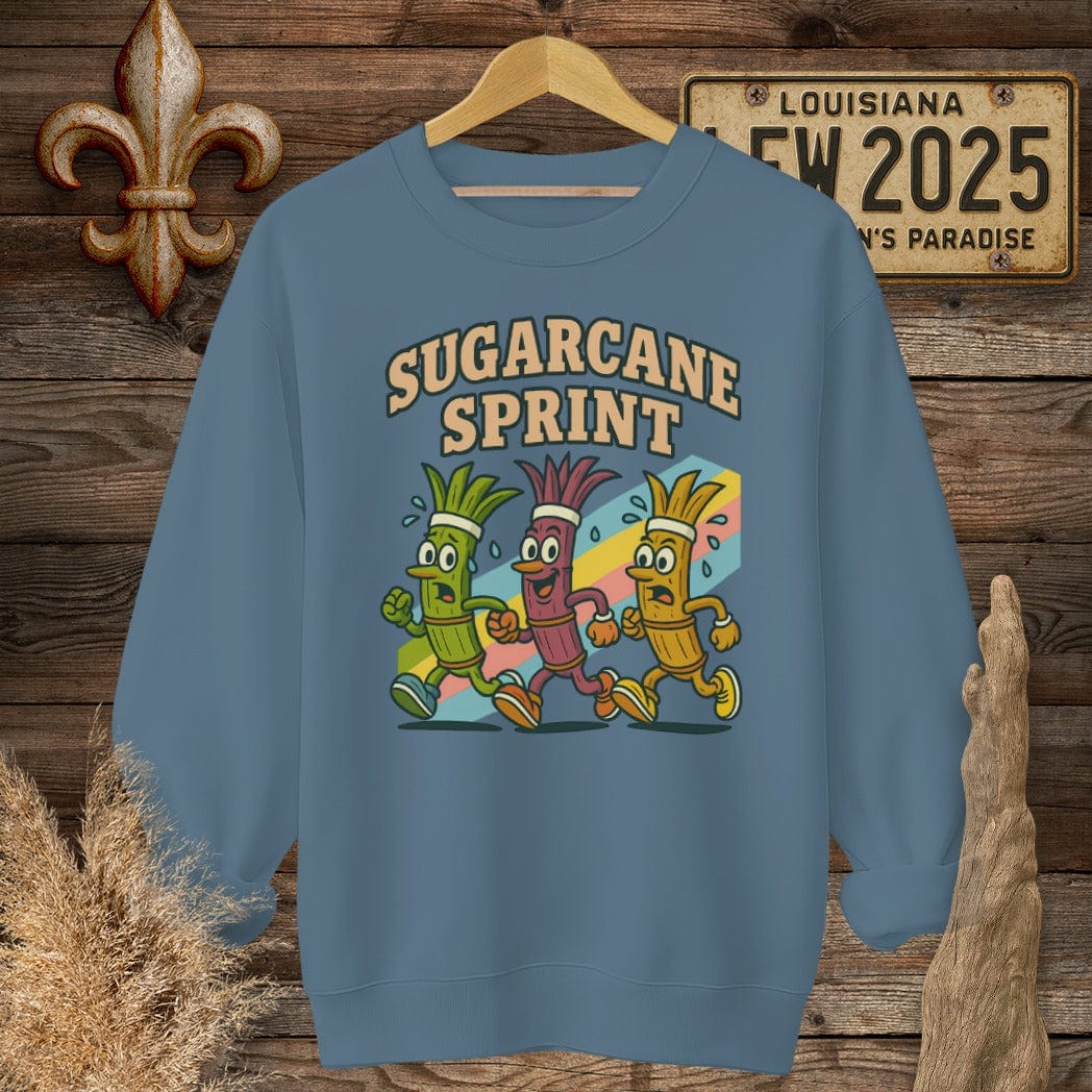 S / Indigo Blue Louisiana Sugarcane Sprint Sweatshirt by Laissez Faire Wear