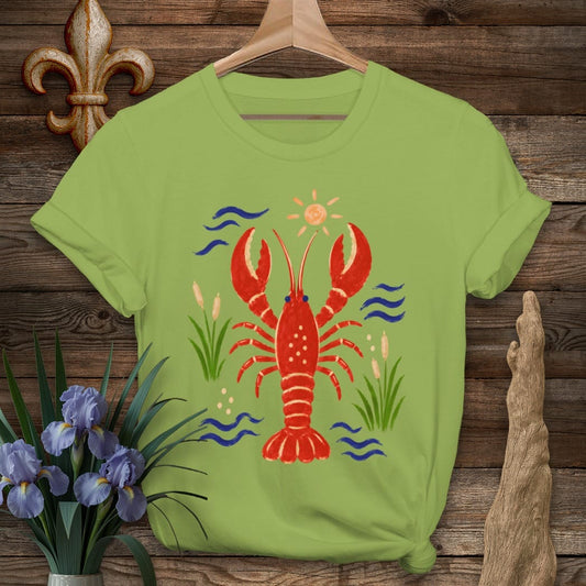 S / Kiwi Louisiana Sunny Day Crawfish T-Shirt by Laissez Faire Wear