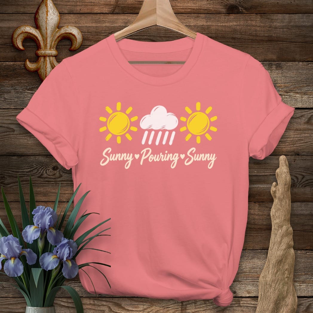 S / Coral Silk Louisiana Sunny Pouring T-Shirt by Laissez Faire Wear