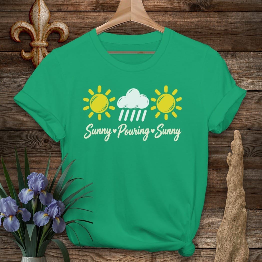 S / Kelly Green Louisiana Sunny Pouring T-Shirt by Laissez Faire Wear