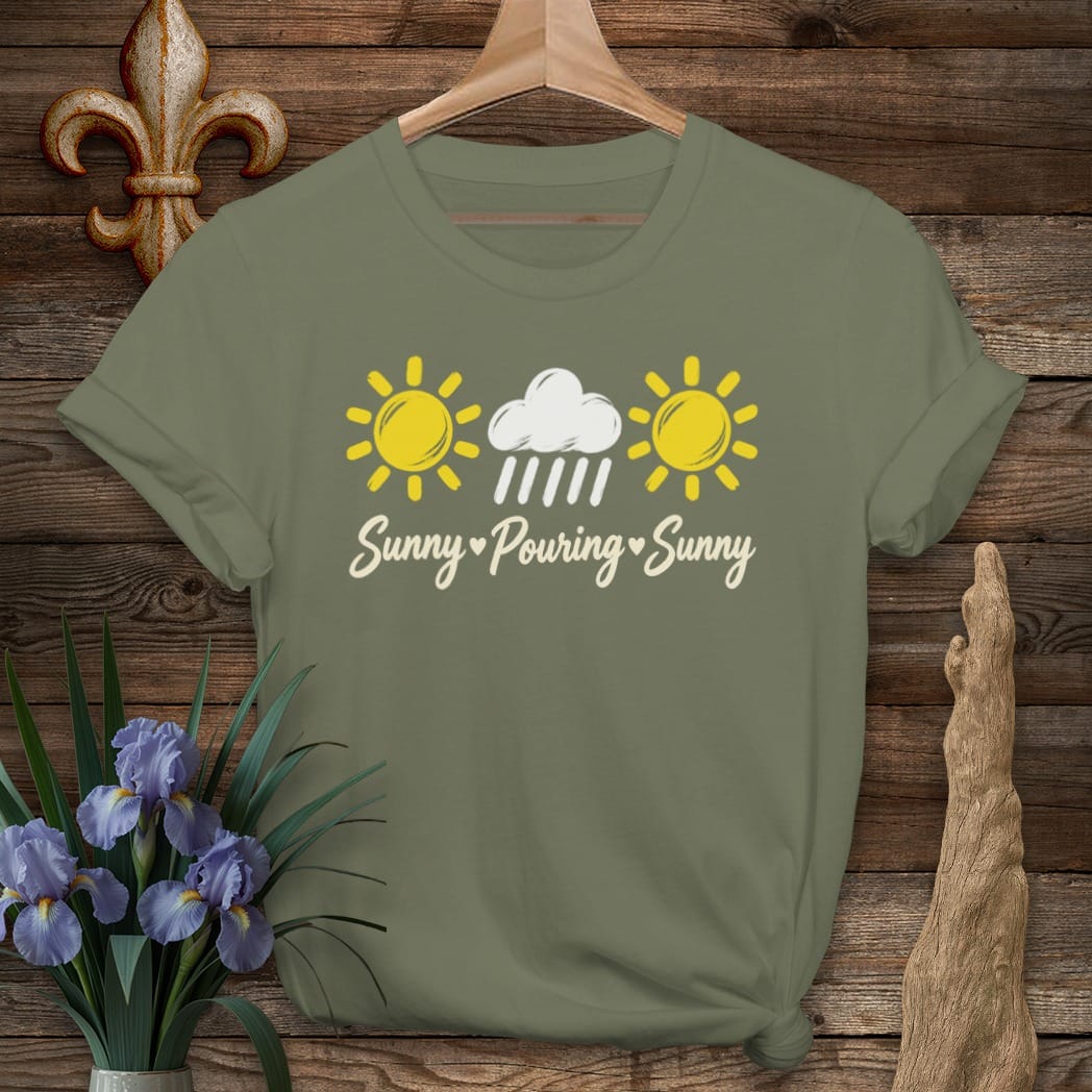 S / Military Green Louisiana Sunny Pouring T-Shirt by Laissez Faire Wear