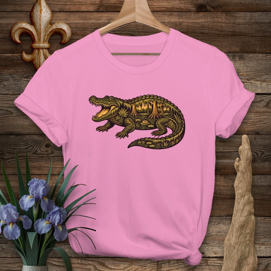 S / Azalea Louisiana Swamp Gator T-Shirt by Laissez Faire Wear