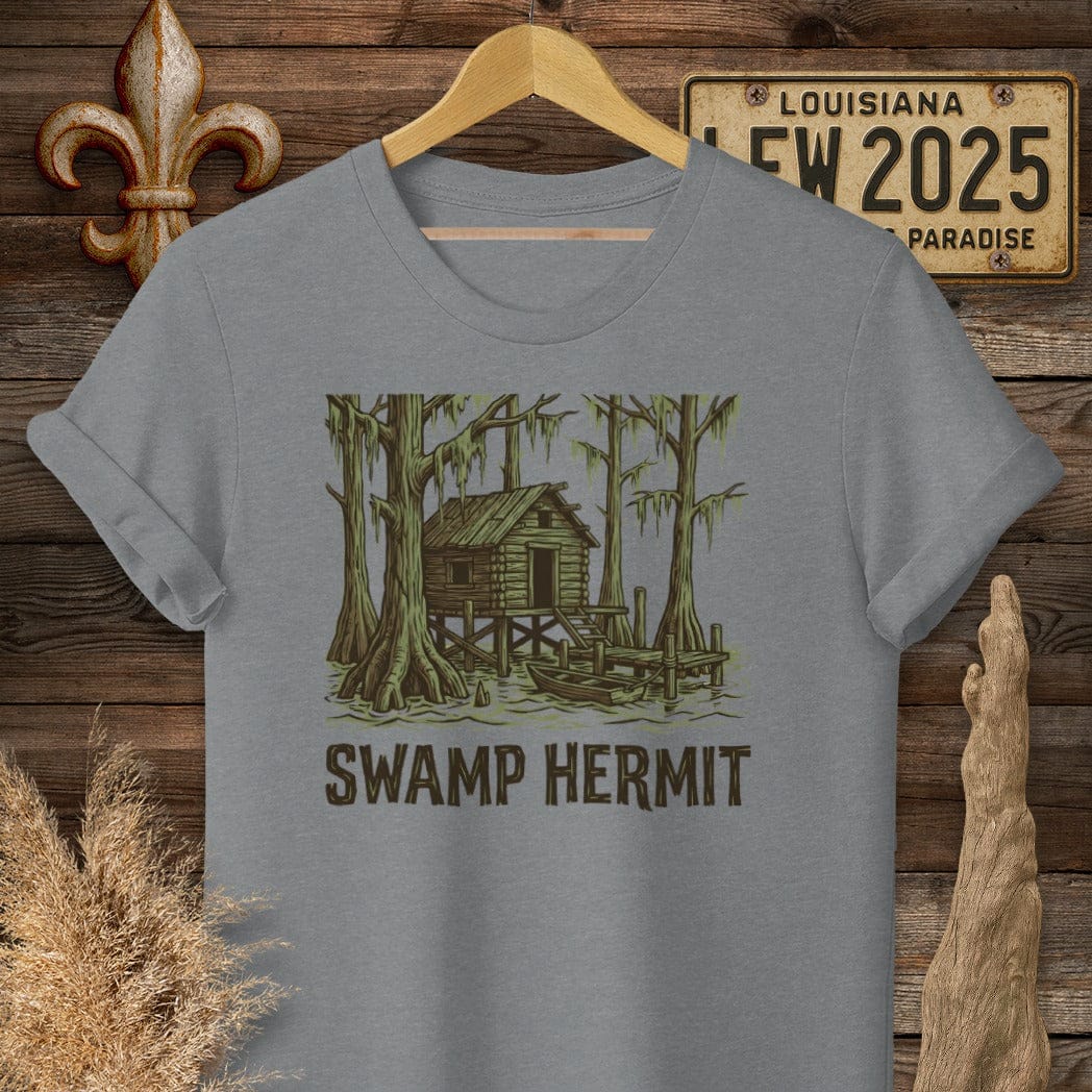 S / Graphite Heather Louisiana Swamp Hermit T-Shirt by Laissez Faire Wear