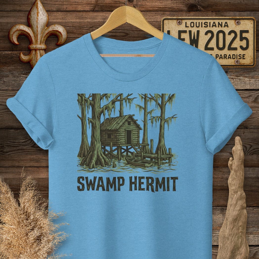 S / Heather Sapphire Louisiana Swamp Hermit T-Shirt by Laissez Faire Wear