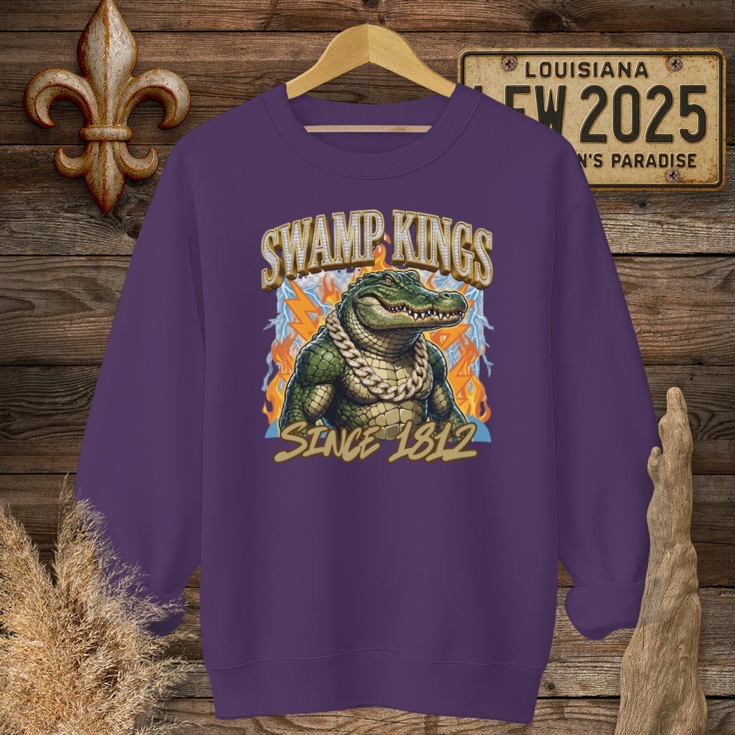 S / Purple Louisiana Swamp Kings Street Wear Sweatshirt by Laissez Faire Wear