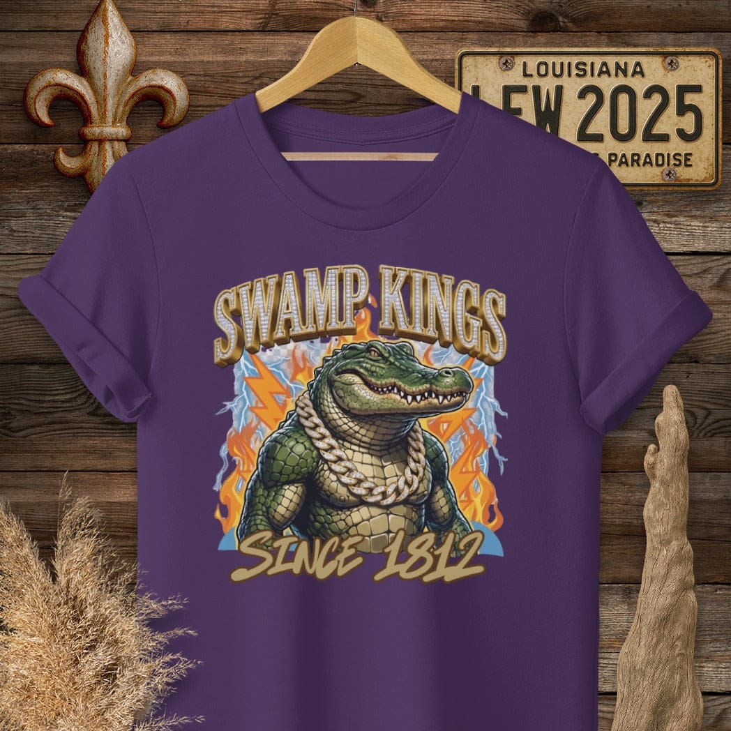 S / Purple Louisiana Swamp Kings Street Wear T-Shirt by Laissez Faire Wear