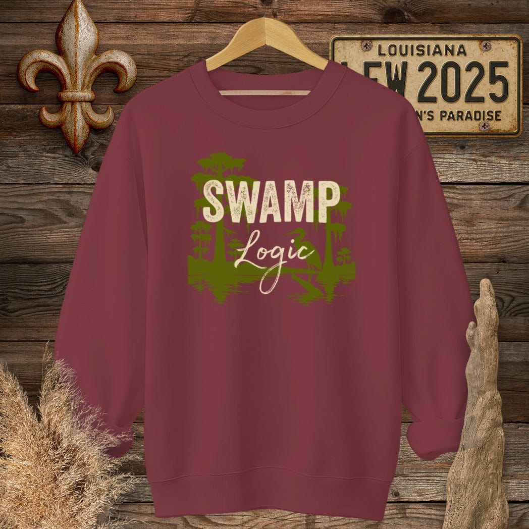 S / Garnet Louisiana Swamp Logic Sweatshirt by Laissez Faire Wear