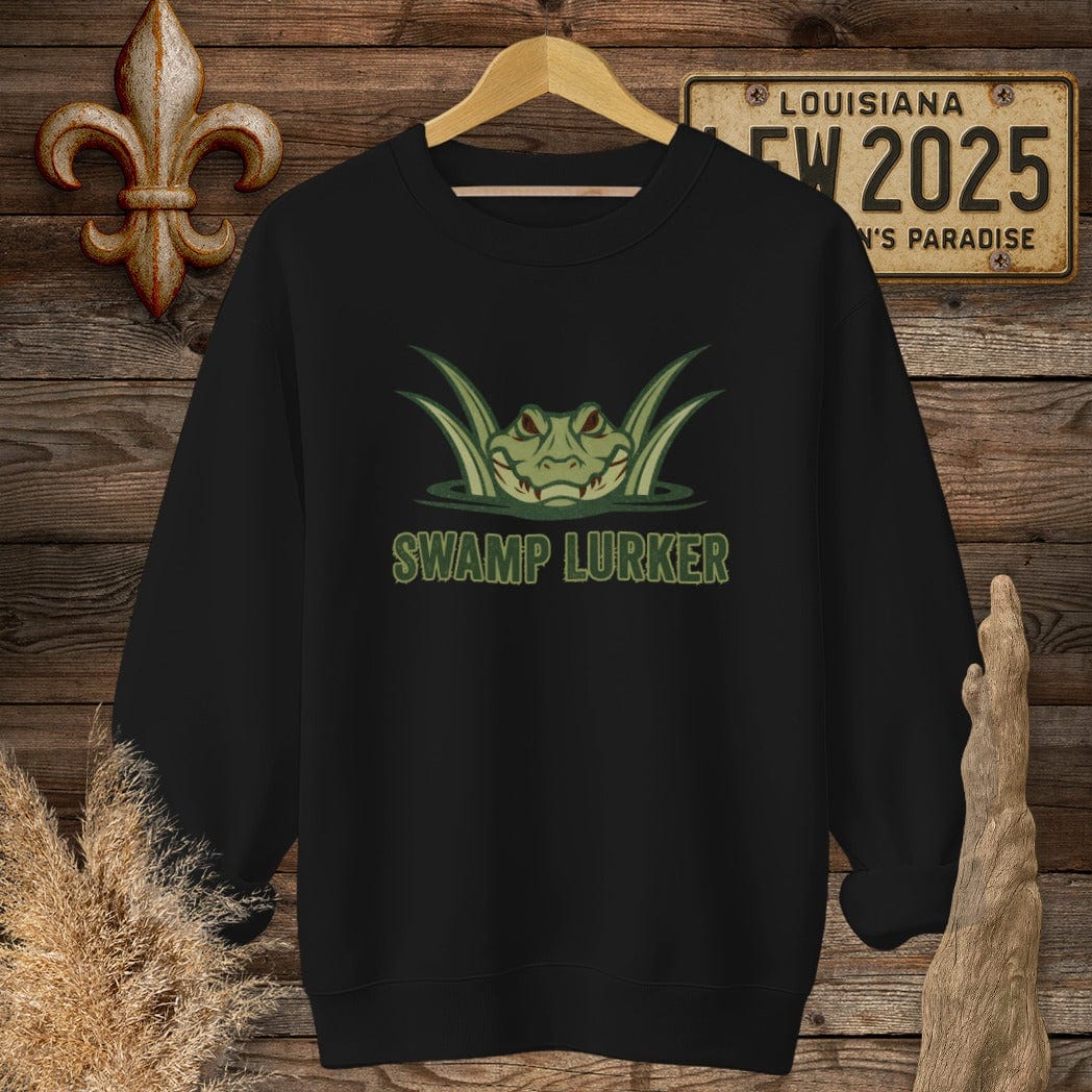 S / Black Louisiana Swamp Lurker Sweatshirt by Laissez Faire Wear