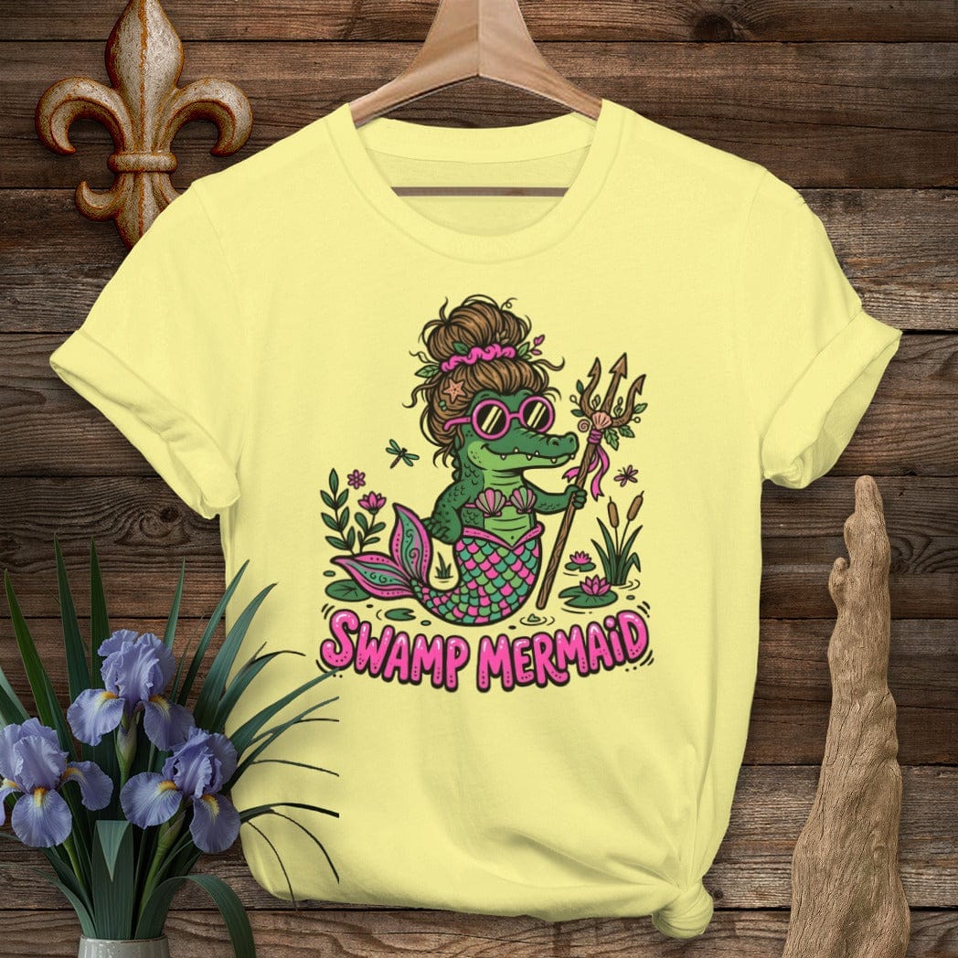 S / Cornsilk Louisiana Swamp Mermaid T-Shirt by Laissez Faire Wear