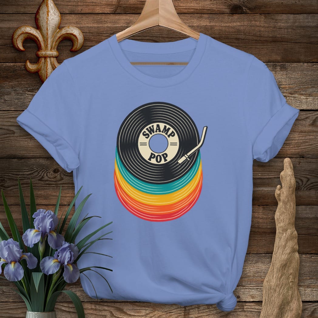 S / Iris Louisiana Swamp Pop 45 T-Shirt by Laissez Faire Wear