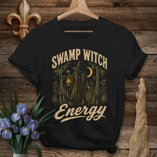 S / Black Louisiana Swamp Witch T-Shirt by Laissez Faire Wear