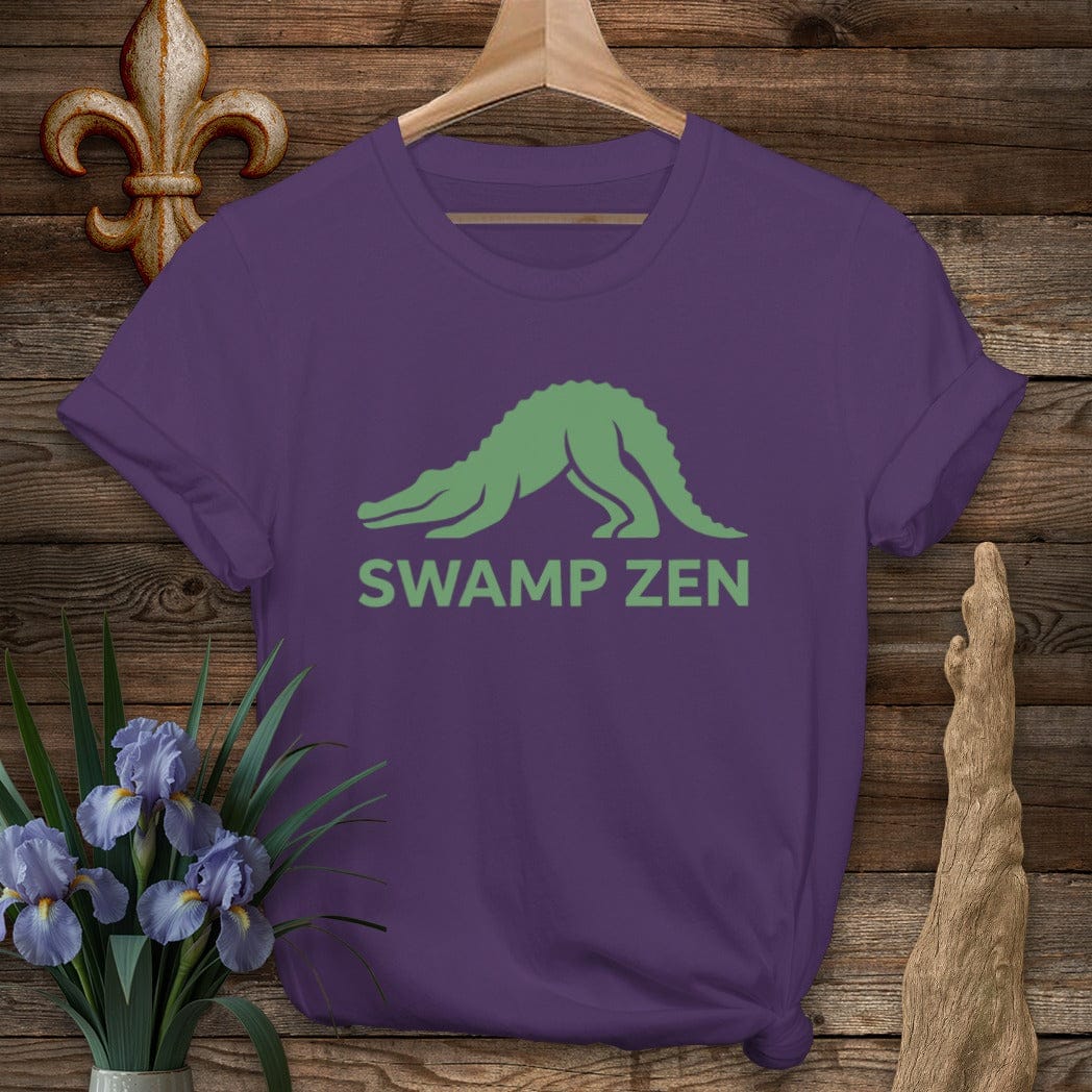 S / Purple Louisiana Swamp Zen Yoga T-Shirt by Laissez Faire Wear