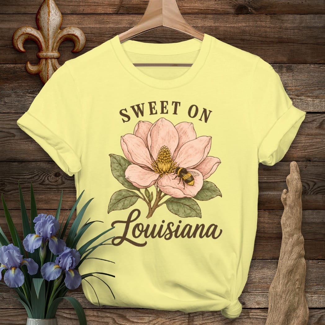 S / Cornsilk Louisiana Sweet on Louisiana T-Shirt by Laissez Faire Wear