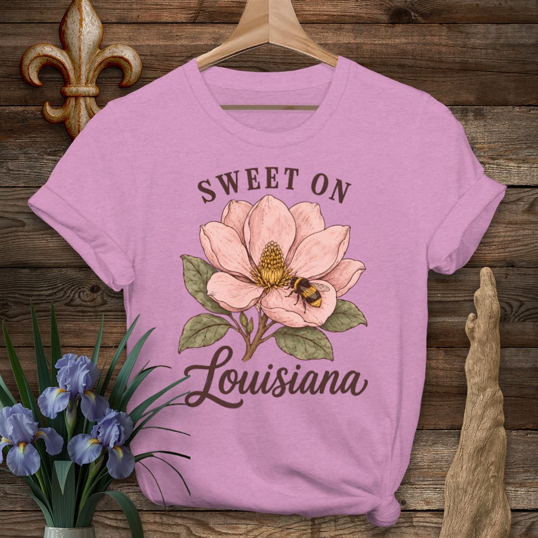 S / Heather Radiant Orchid Louisiana Sweet on Louisiana T-Shirt by Laissez Faire Wear